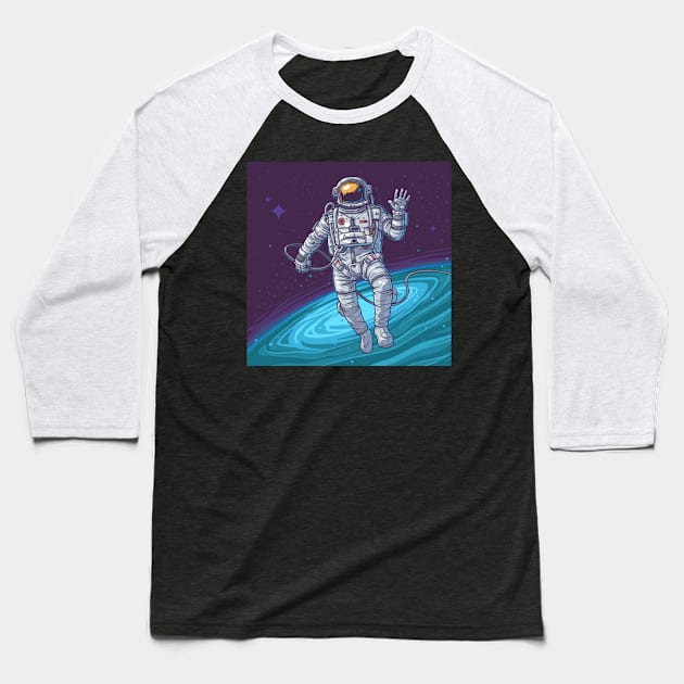 Cosmonaut Baseball T-Shirt by artly